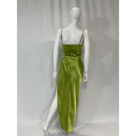 Nicholas 'Ariah' Green Satin Cowl Draped Midi Dress Size 2 - Picture 3 of 4